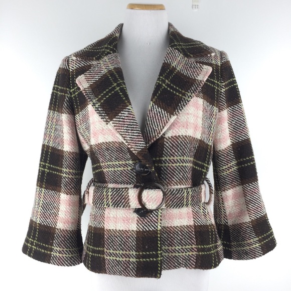 plaid short coat